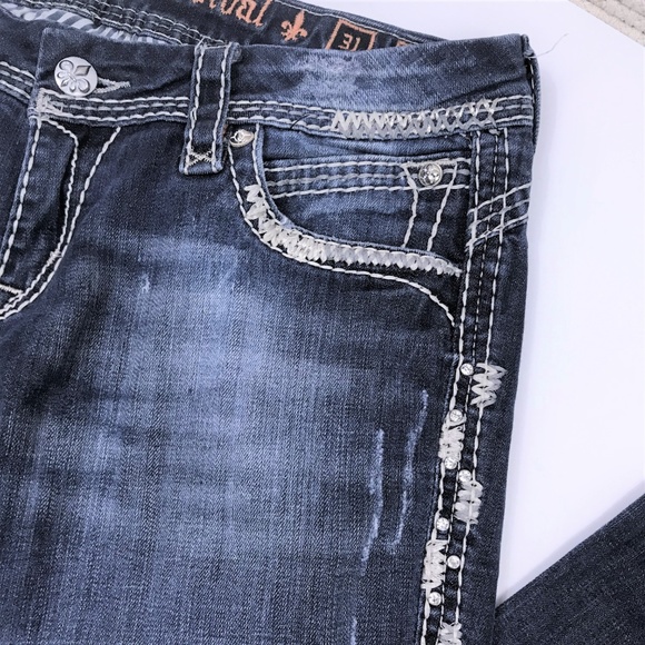 Rock Revival Amy Easy Boot Embellished Dark Sz 31x32 - Picture 5 of 7